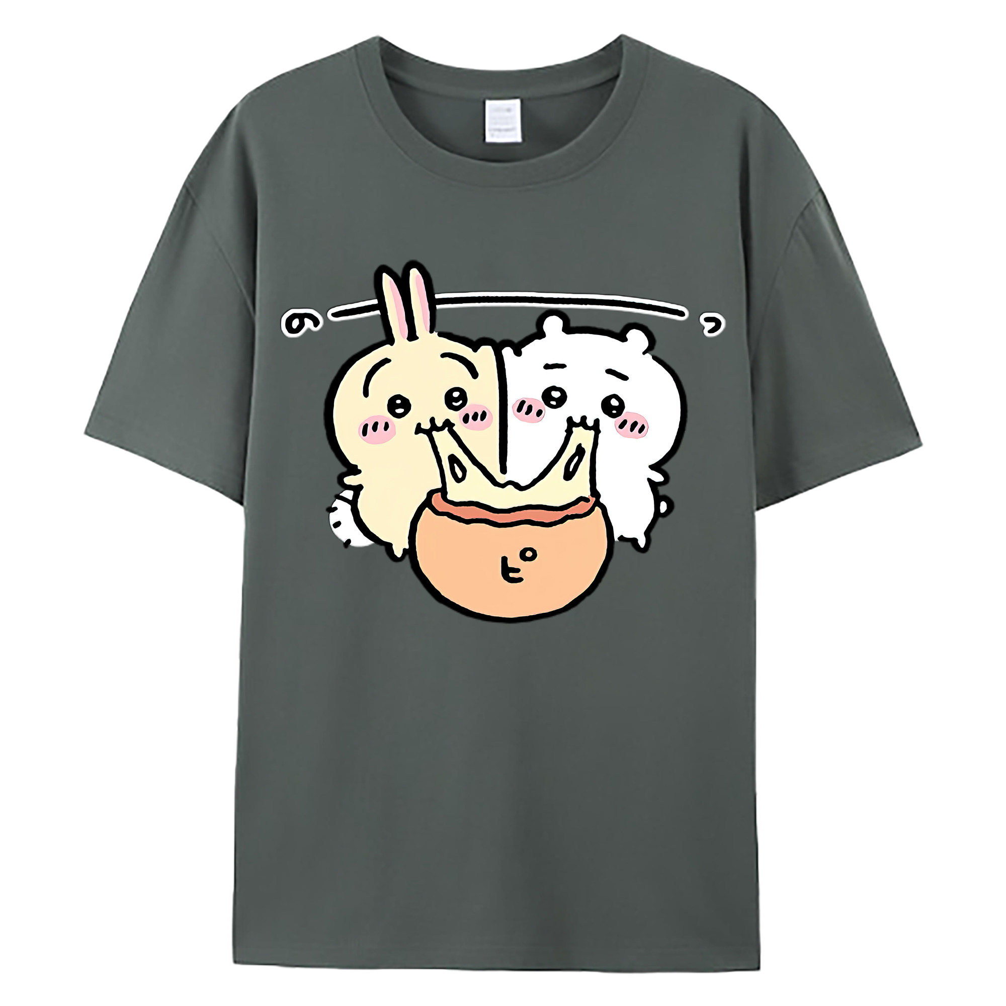 （画像用） ちいかわ うさぎ Chii-kawa usagi 綿100％ メンズ半袖Tシャツ｜肌触りやわらか＆通気性